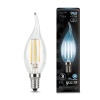 Лампа светодиодная филаментная Black Filament 9Вт свеча на ветру 4100К E14 Gauss 104801209