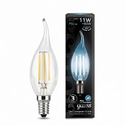 Лампа светодиодная филаментная Black Filament 11Вт свеча на ветру 4100К E14 Gauss 104801211