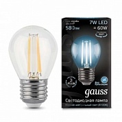 Лампа светодиодная филаментная Black Filament 7Вт шар 4100К E27 Gauss 105802207
