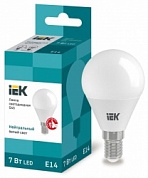 Лампа светодиодная ECO G45 7Вт шар 4000К бел. E14 630лм 230-240В IEK LLE-G45-7-230-40-E14