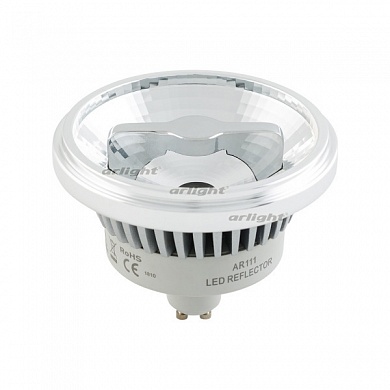 Лампа AR111-FORT-GU10-15W-DIM Warm3000 (Reflector, 24 deg, 230V) (Arlight, Металл)