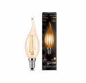 Лампа светодиодная филаментная Black Filament 5Вт свеча на ветру 2700К E14 Golden Gauss 104801005