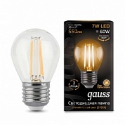 Лампа светодиодная филаментная Black Filament 7Вт шар 2700К E27 Gauss 105802107