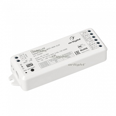 Контроллер SMART-TUYA-WIFI-MIX-SUF (12-36V, 2x5A, 2.4G) (Arlight, IP20 Пластик, 5 лет)